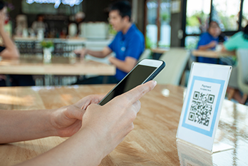 Customer checking menu from the QR code